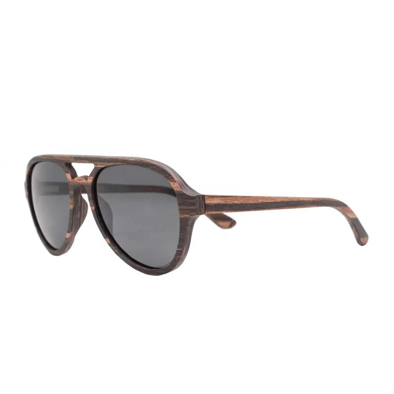 

Classic design wooden frame polarized sunglasses pilot sunglasses