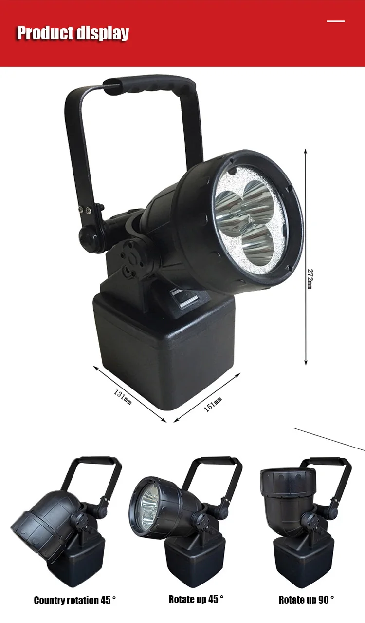 Jw5281 portable multi-functional strong light magnetic emergency light portable explosion-proof searchlight