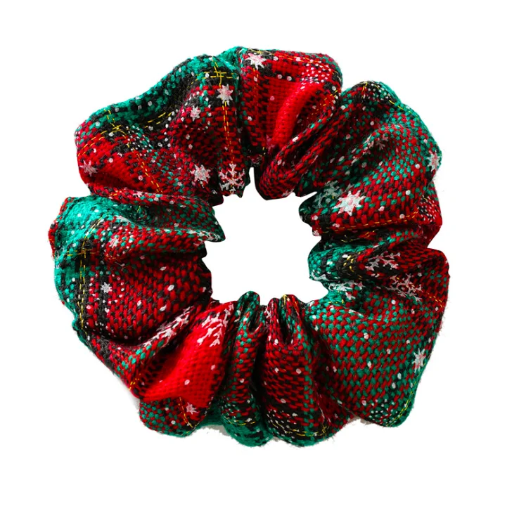 

Wholesale Personalized Hair Accessory Red Plaid Christmas Scrunchies