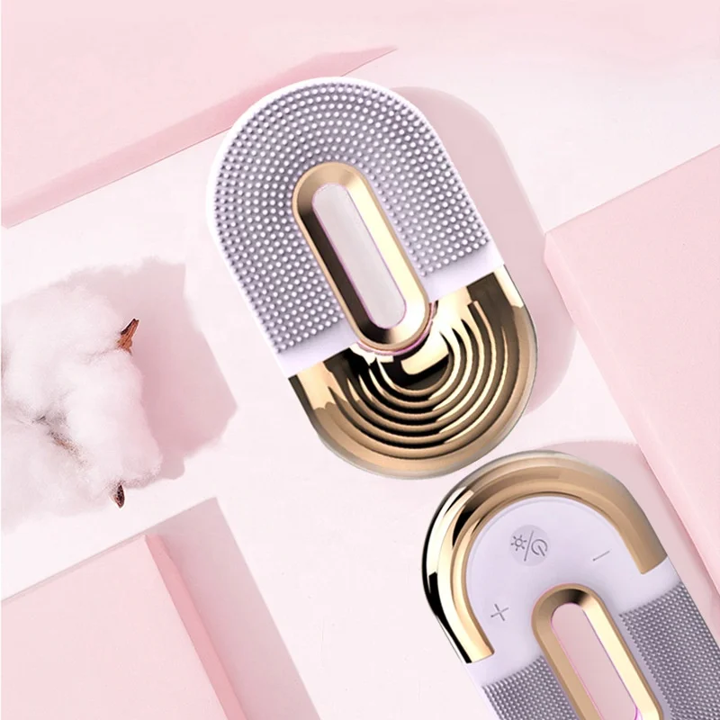 

Deep Clean Electric Face Brush Wireless Touch Beauty Facial Cleansing Brush Set Powered Custom Sonic Vibration Facial Brush, Pink purple blue black
