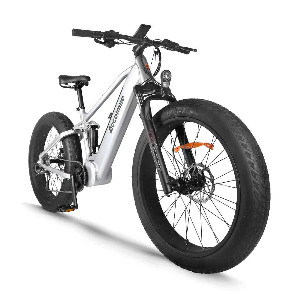 

New Best 48V 1000W Mid Drive Ebike Full Suspension Bafang Ultra Mountain electric bicycle 26inch fat tire Electric Bike