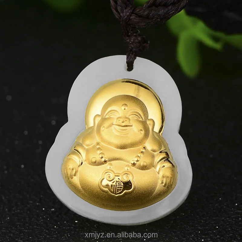 

Certified 3D Gold Inlaid Jade 4D Hetian Jade Inlaid Gold Pure Small Guanyin Buddha Pendant Jade Manufacturer Wholesale