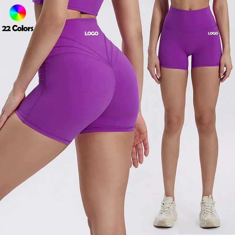 22 Color Options Women's High Compression Biker Shorts Butt Lifting Workout Gym Shorts High Waisted Active Running Yoga Shorts