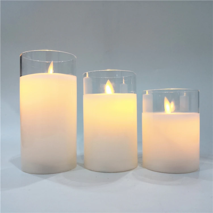 Flameless Cheap Led Electric Candle Lamp Glass Lamp Wick Swinging