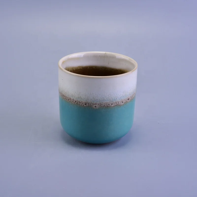 Round decorative ceramic candle holder for home decor