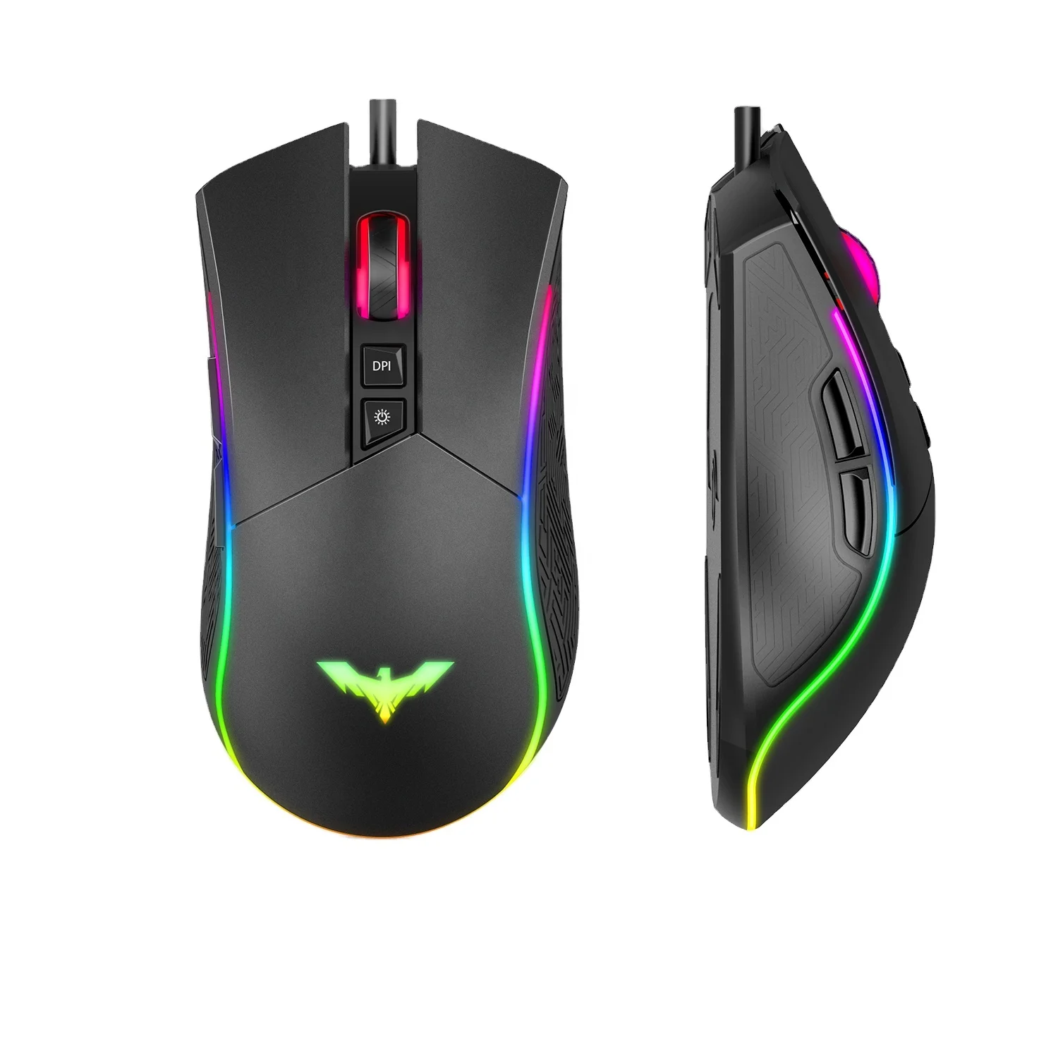 

Havit RGB Gaming Mouse Wired Programmable Ergonomic USB Mice 4800 DPI 7 Buttons & 7 Color Backlit for PC Gamer Computer Desktop