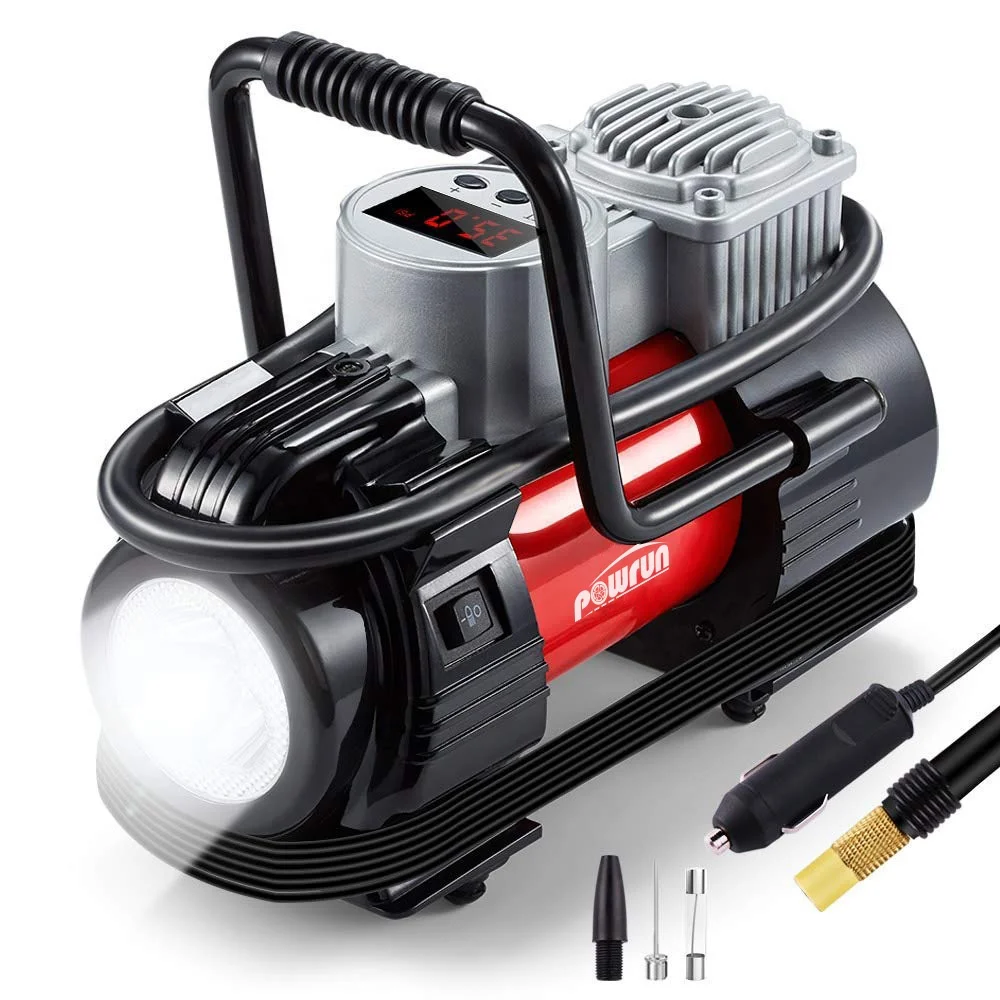 
12V Heavy Duty Digital Metal Single Cylinder Air Compressor Car Portable Emergency Tools 30MM Electric Tire Inflator 