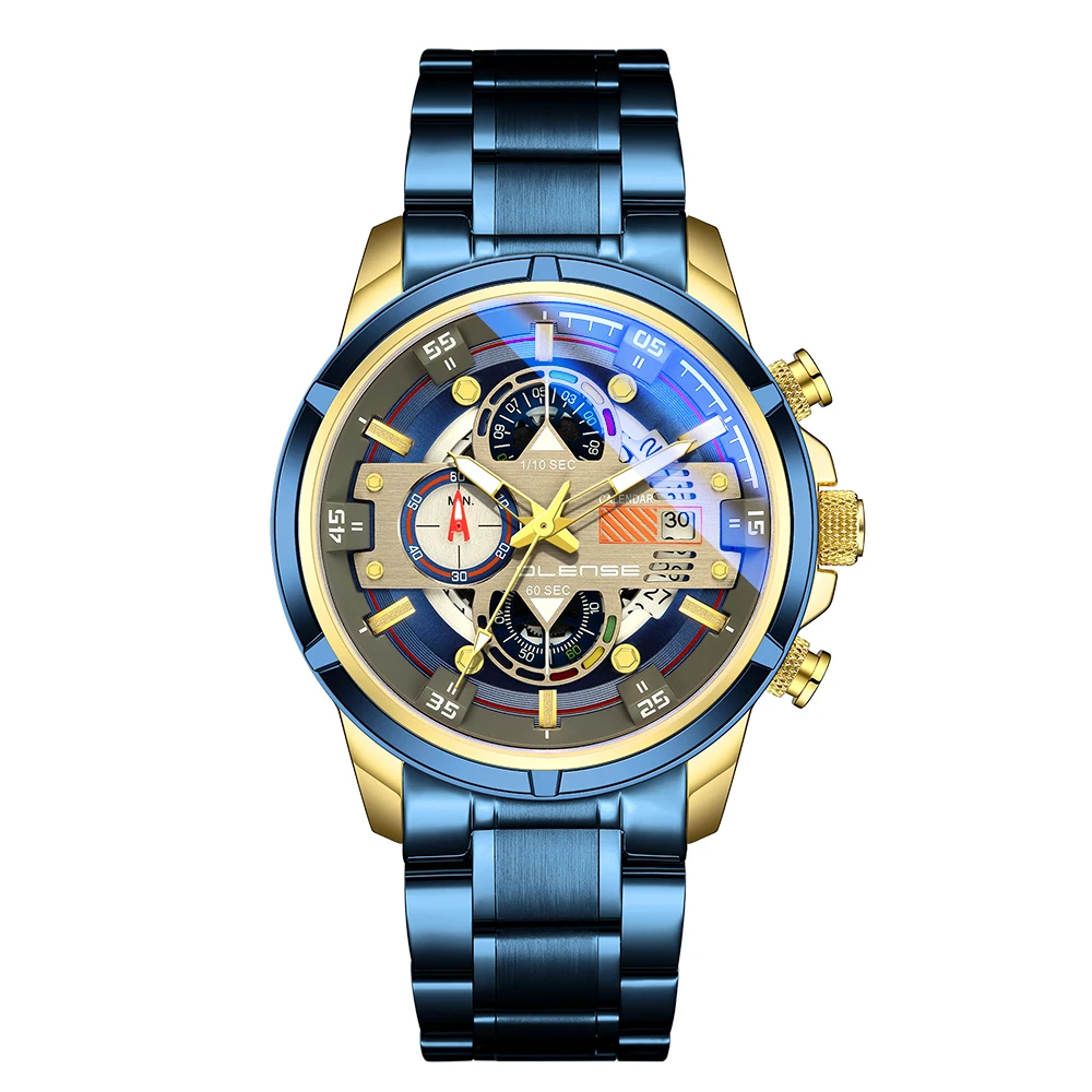 

Independent Design 2021 New Luxury Multifunctional Blu-Ray Men's Sports Waterproof Wrist Watches Orologio Uomo, 4 colors