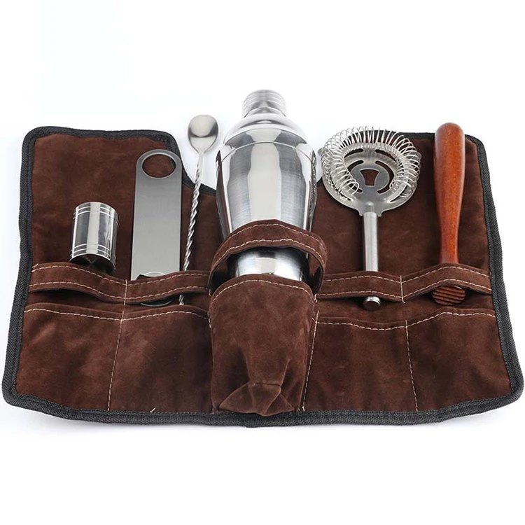 

New Product Ideas Factory Direct Top Seller Stainless Steel Cocktail Shaker Set Cocktail Bartending Tool Bag