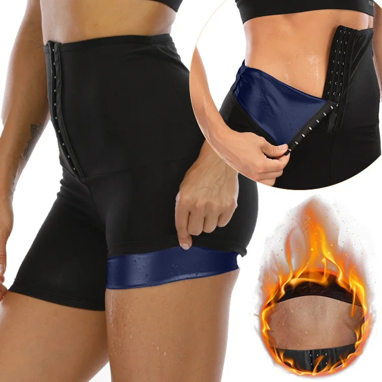 

Sauna Pants Body Shaper Pants Thermo Shapewear Waist Trainer Sauna Wicking Shorts for Women, Black