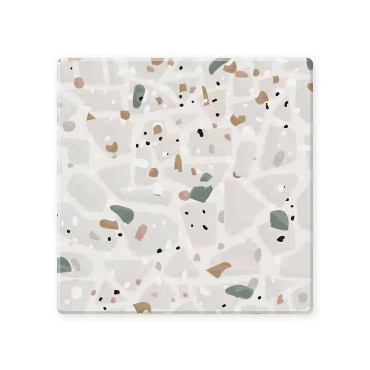 

Marble Terrazzo Series Patten Theme Sublimation Blank Ceramic Coaster With Cork Back, Cmyk