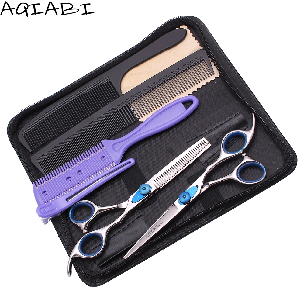 

Barber Thinning Scissors 6'' AQIABI 440C Hair Cutting Scissors Professional Hair Scissors Shiny A1015