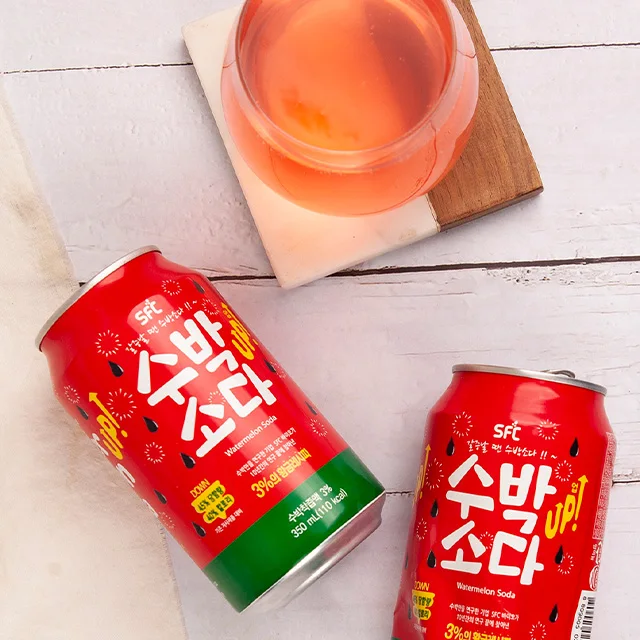 
Korean Fruit flavor Sweet Watermelon canned soda drink 350ml Made in Korea Super delicious beverage 