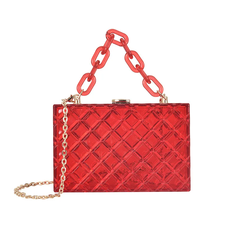 

REAL FORT Women Box Pvc Acrylic Hand Bag Brand Designer Mental Small Shoulder Bag Female Evening Party, Custom made