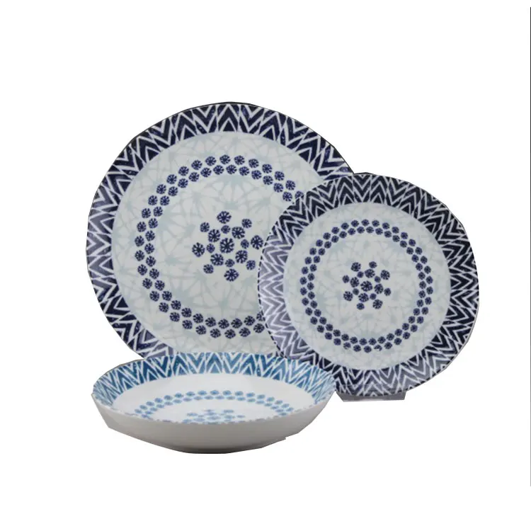 

Dinner Set Plate Plates Sets Dinnerware Ceramic Porcelain Floral Design Luxury Cheap Wholesale Dishes White 18pcs Decal Pattern, According to customer requirements