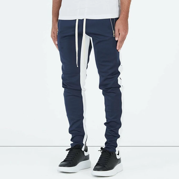 

Mens Wholesale Drawstring Waist With Side Stripe Sweat Pants Men's Trousers