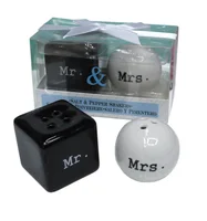 

Ywbeyond Wedding Door gifts Mr. & Mrs.Ceramic spice jar cruet set mr and mrs Salt and Pepper Shaker favors