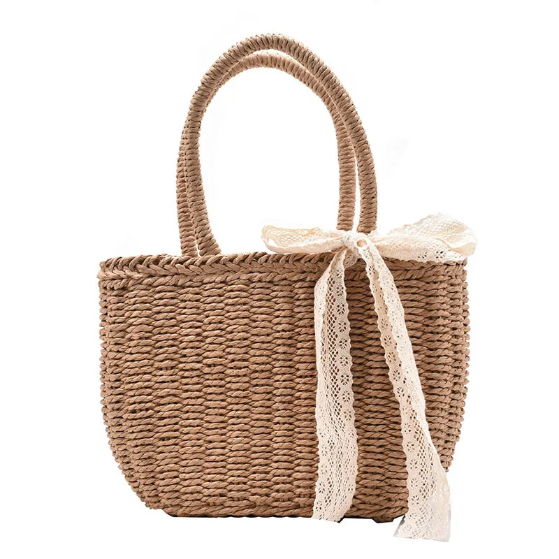 

New Design Woven Straw Beach Bag Small Square Bag High quality Ladies Handbags, 2 colors