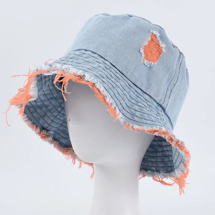 

Denim Bucket Hats for Women Men Casual Jean Fisherman Hats Packable Outdoor Sun Hats