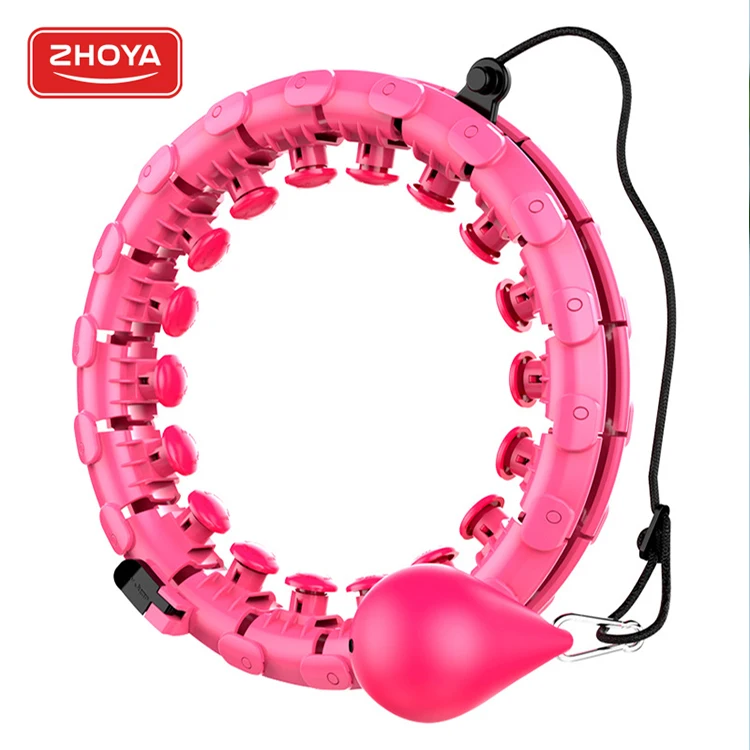 

24 Section High Quality Detachable Hula Ring Home Training Adjustable fitness sport weighted smart hula hoops for adults, Pink purple blue