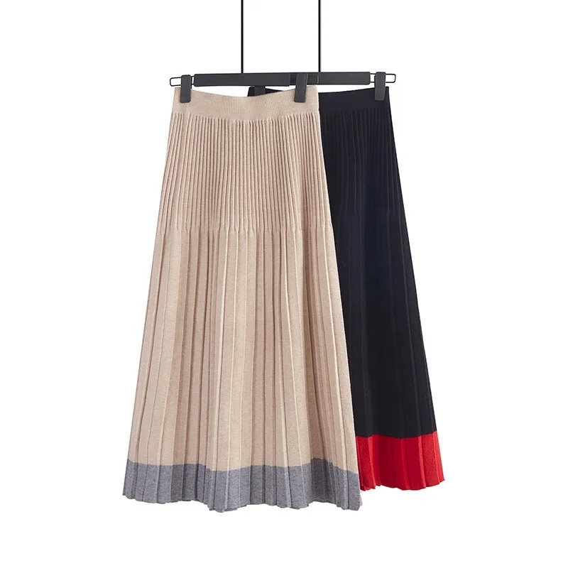 

Factory Wholesale Ladies Needle Pleated Long Skirt, Customized