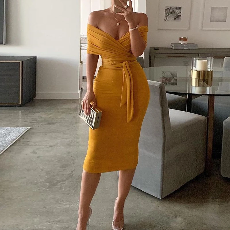 wrap dress off the shoulder