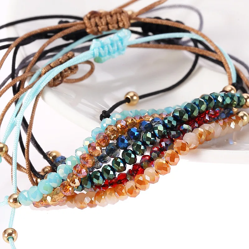 

JC Wholesale Hand-woven Glass Crystal Handmade Jewelry Beaded Bracelet Women Bohemian Bead Bracelet