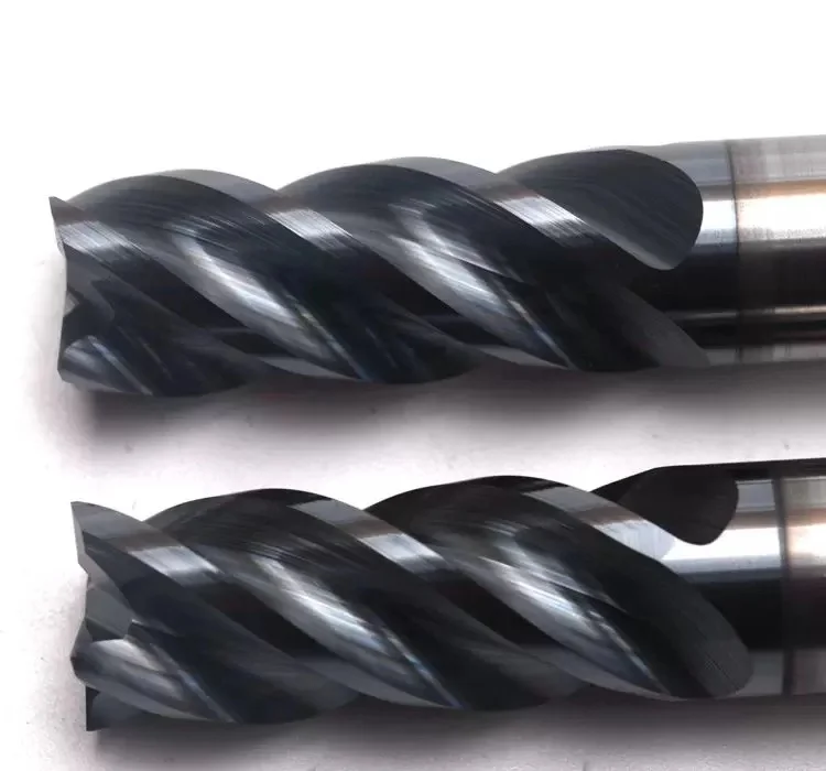 

HRC 65 reduced ball nose end mill with blue coating and shank 4 mm application for steel