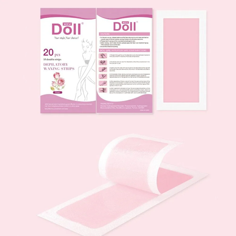 

New Double Side Cold Wax Hair Removal Body Waxing Strips Depilatory Wax Strips, White pink blue etc
