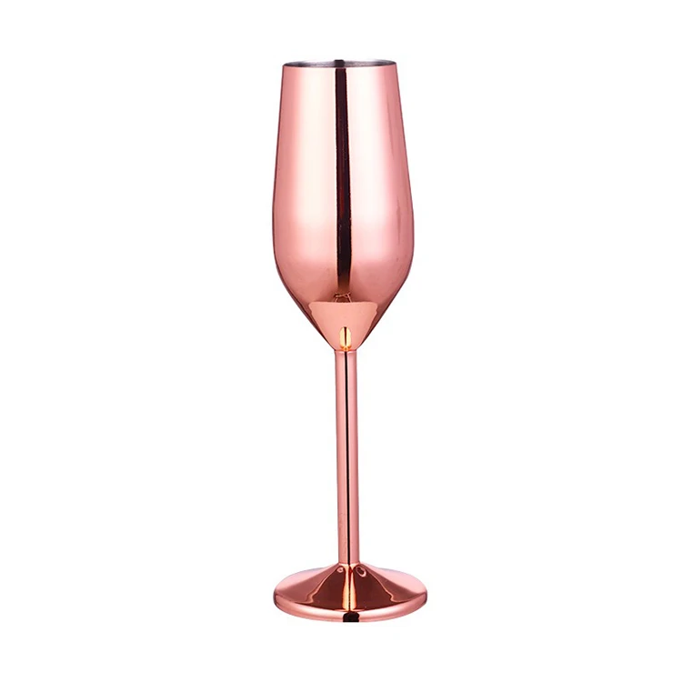 

304 Stainless Steel Colors Champagne Glasses Cup Wine Goblet Mug Champagne Flutes For Party Home, Silver/rose gold/gold