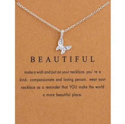 

Manufacturer sells animal butterfly alloy key necklace chain, As pic