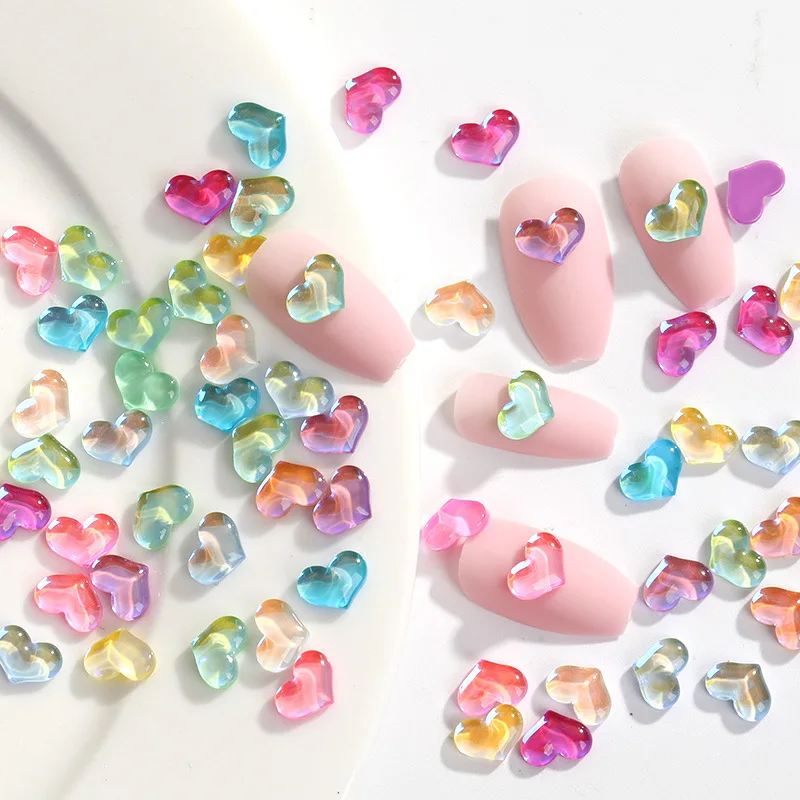 

2022 New Design Heart Shaped Fluorescent Crystal Rhinestone DIY Nail Art Jewelry Bulk Glass Flatback Rhinestones
