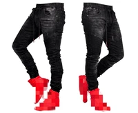 

Men Skinny Jeans Elastic Waist Drawstring Black Jeans Slim Fit Trouser Pants Fashion Casual Denim Jogger Pants