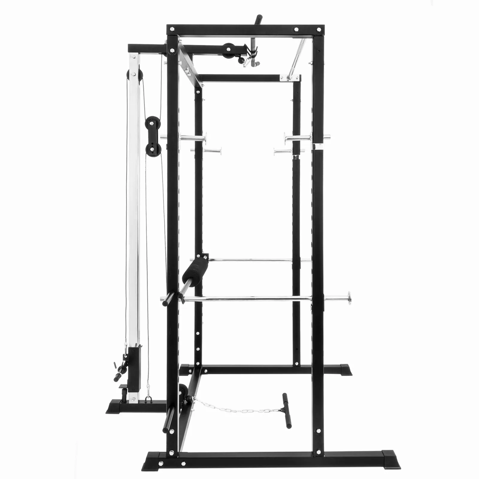 

Adjustable Power Multifunctional Home Gym Use Squat Barbell Rack Stand, Black