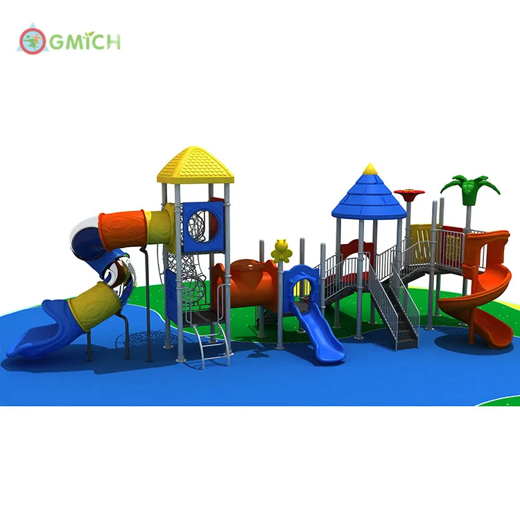 

popular commercial outdoor playground equipment plastic slides outdoor playground funny play sets JMQ-010131, Yellow,blue ,green ,red,orange etc