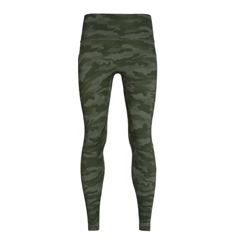 

Wholesale High Waist Side Pocket Women Workout Leggings Camo Yoga Pants, As pic show, customized