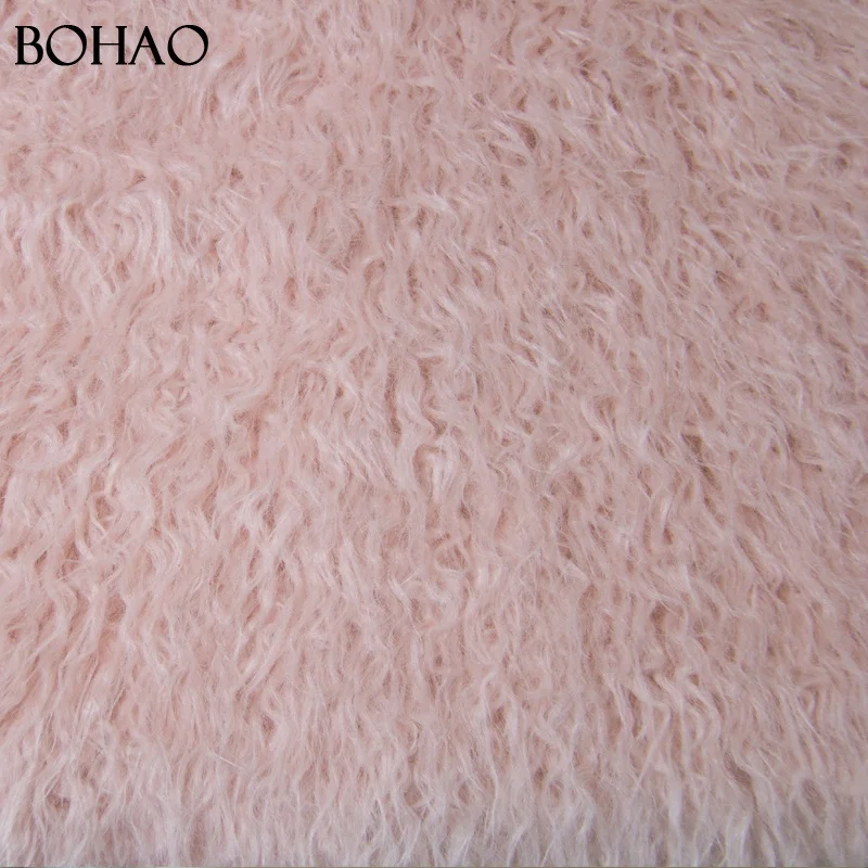 
110mm Fur Height Hot Textile Fur Artificial Pink Faux Fur Fabric Long Pile 