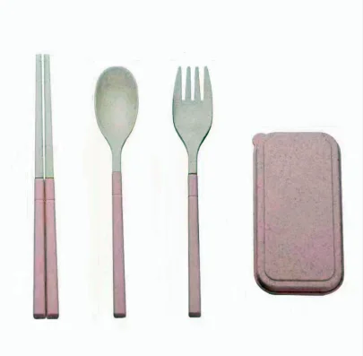 

Portable plastic wheat straw starch tableware removable tableware set, Beige, pink, blue, green