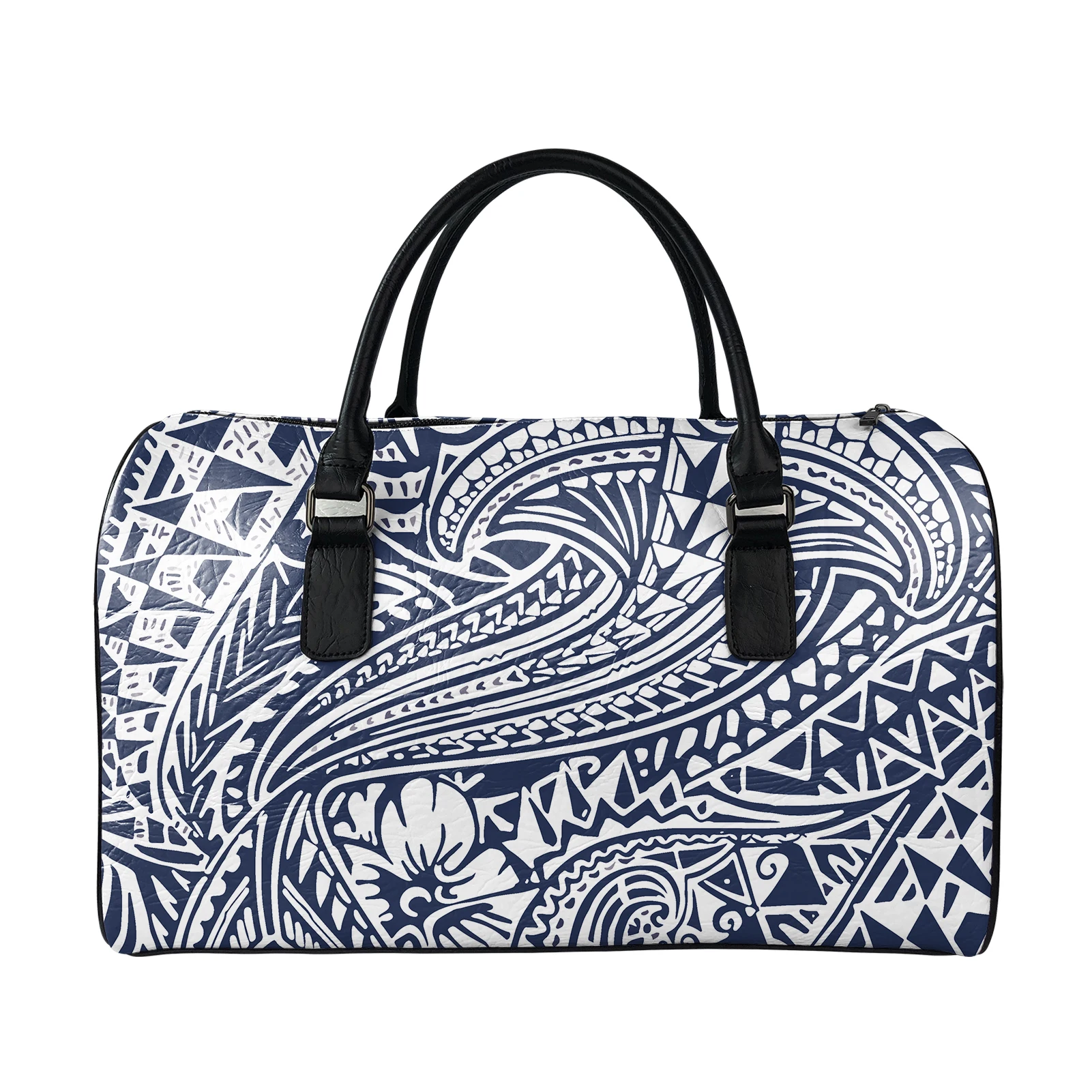 

Durable Fabric Tote Bag Stylish Unique Polynesian Printed Manufacturer Custom Logo Travel PU Handbags Fashion Women Luggage Bags, Customizable