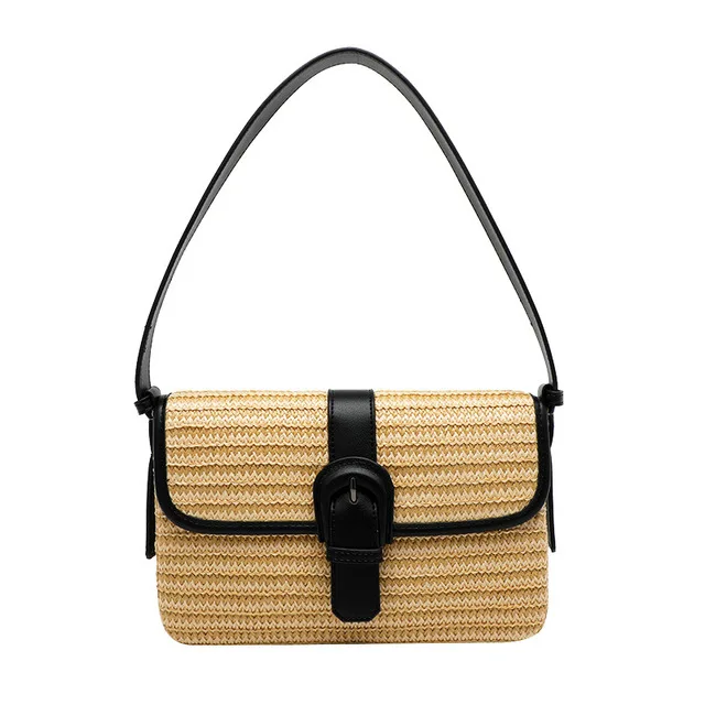 

New women's woven simple straw woven bag holiday style armpit hand bill of lading shoulder cross-body bag, Pic