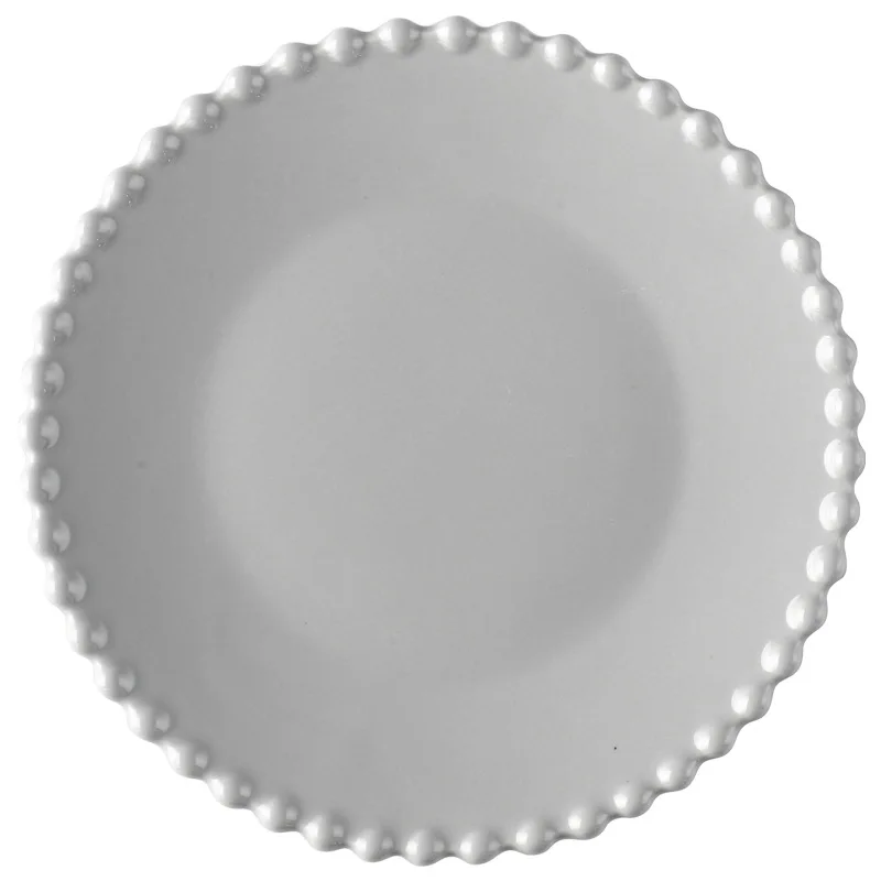 

HY Nordic creative pearl edge ceramic plates dishes ceramic tableware household western food plate steak salad dessert plate