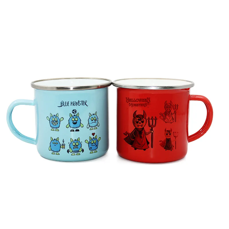 

Top Seller Customized 8oz 9oz 12oz Sublimation Metal Christmas Enamel Mug Enamel Camping Cup Travel Coffee Mug, As picture