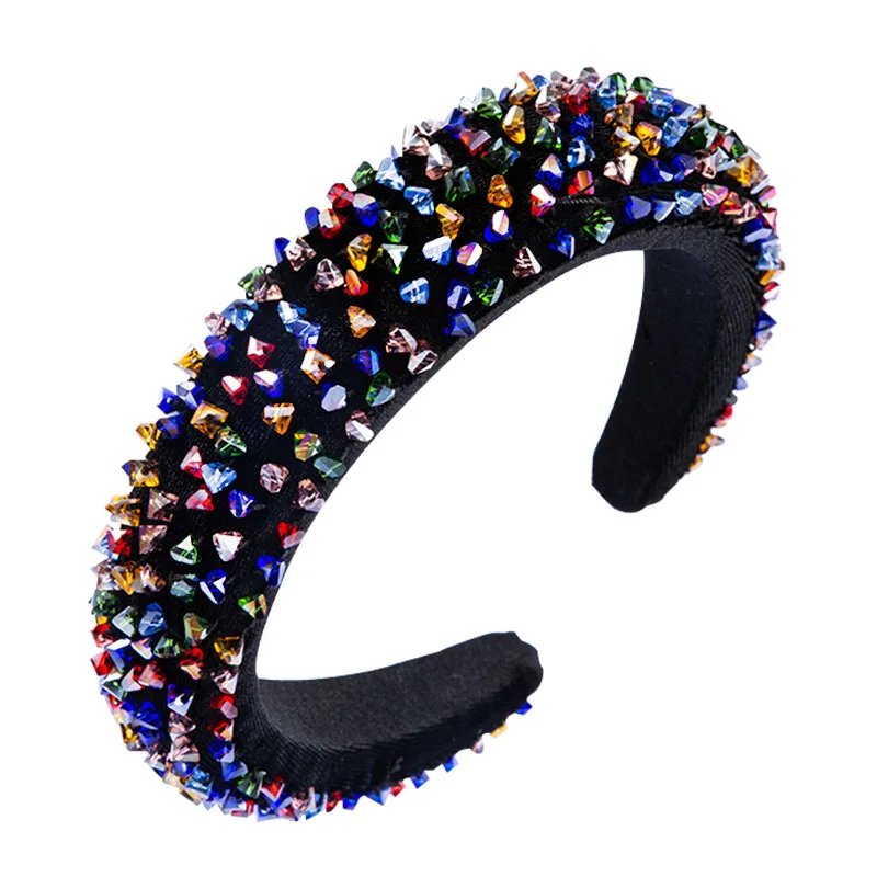 

Fashion Super Sparkling Crystal Hairband Handmade Sponge Padded Diamond Headband Jewelry