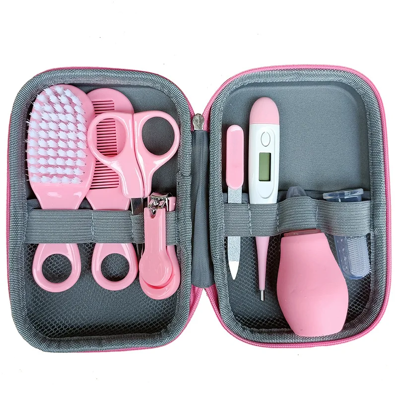 

Hot Selling In Stock 8 In 1 Baby Care Set Comb Brush Combination Set Baby Care And Washing Nail Clipper Set Baby Grooming Kit