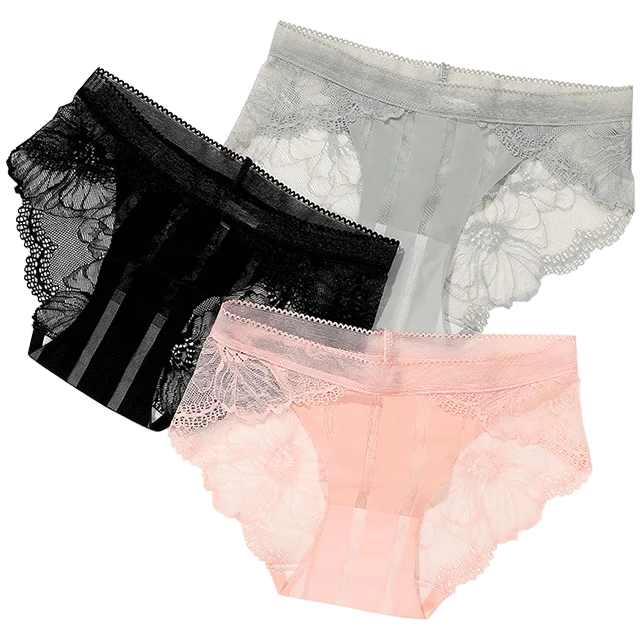 

Sexy Lace Panties Women Low-Rise Thong Seamless Ice Silk Underwear for Women Nylon Briefs Girls Transparent Lingerie Wholesale