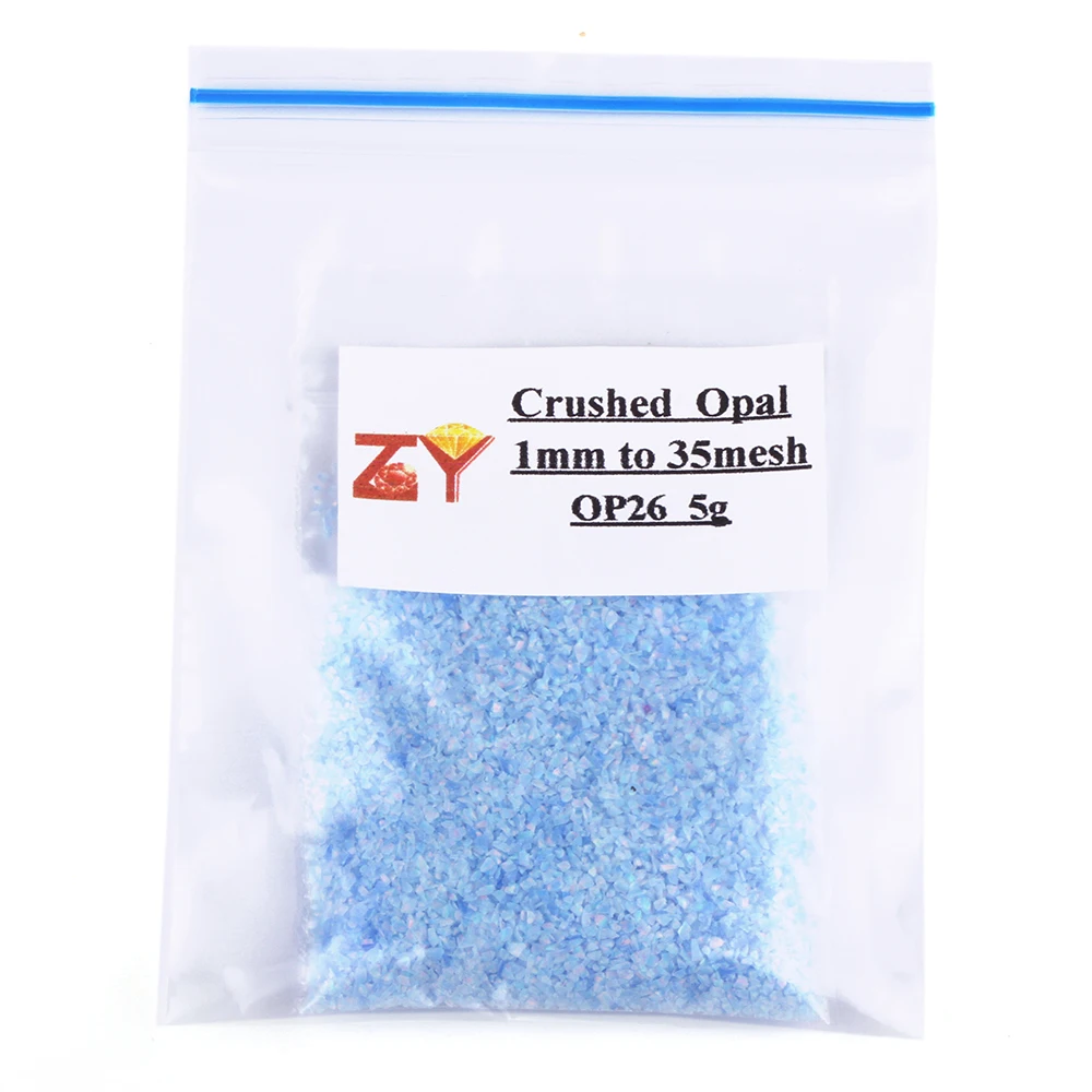 5 grams/bag 35mesh to 50mesh, 1mm to 35mesh Synthetic Opal Chips Crushed Opal for Nial Art