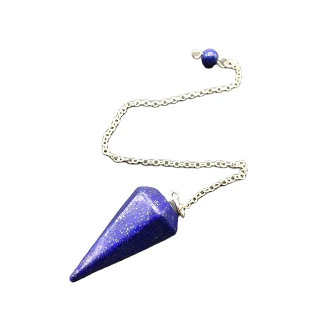 Wholesale Natural lapis lazuli stone Pendant 24pcs Hexagonal pillar Pendulum