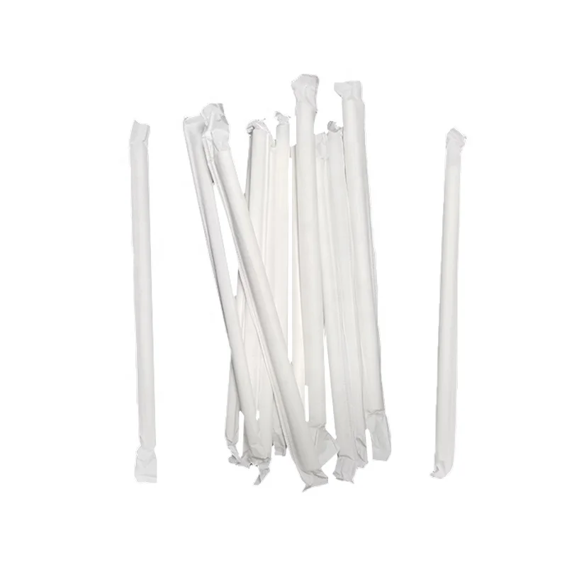 

Bee Wax Bubble Tea Biodegradable Premium Eco-Friendly drinking Paper Straws, White