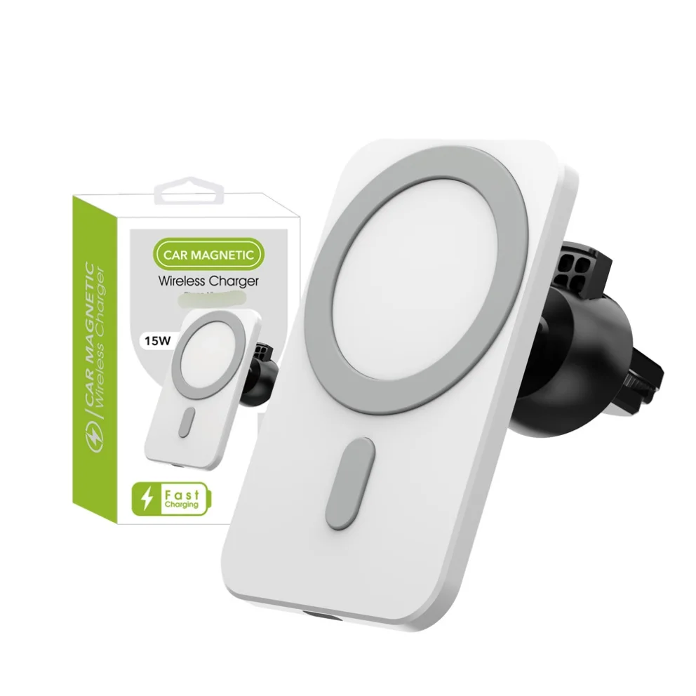 

15W Portable Quick Qi Fast Charging Type C Magnet Wireless Safe Charging Car Charger Magnetic Wireless Charger Car Mount