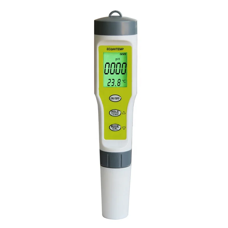 Waterproof Portable Ph Tester 3 In 1 Ph Ec Temp Meter Digital Pen Type